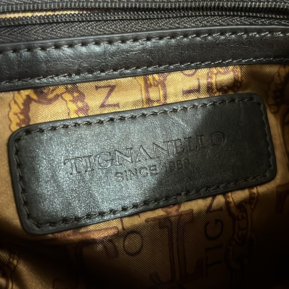 Tignanello purse with strap navy with brown strap - Picture 4 of 5